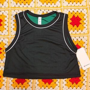 Lululemon Double Layered Green and Black Reversible Mesh Tank Top Size XS NWT!!